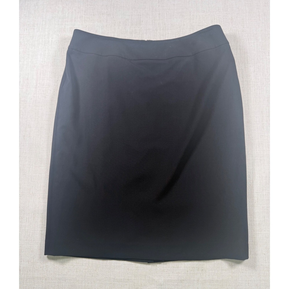Nine West Womens Black Pencil Skirt Size 10 Career Lined Back Slit Professional
